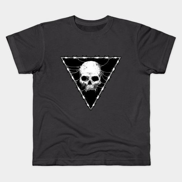 Skull Design Kids T-Shirt by HornArt